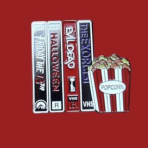 🌟2/$30 Sale!Mix & Match🌟 80s Horror VHS Collection Enamel Pin Brooch New!